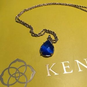 Kendra Scott royal blue teardrop necklace
